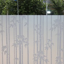 [스테인글라스시트] 현대시트 윈도우시트 시트지, 대나무숲_화이트(HBG-36019)