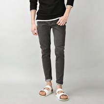 [데님공방] 빅사이즈 스판 슬림일자 기본 워싱 청바지 다크그레이 S~4XL