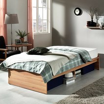 [가구야] 기간한정! 평상형 침대+매트리스 초특가!, 슈퍼싱글(오크)