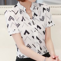 하나홀릭 버튼 포인트 화살 쉬폰 셔츠 블라우스 TNSBU_47