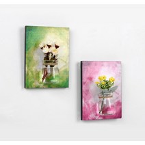 유화 액자화병/그림 꽃병/인테리어 소품/페인팅 꽃병/집들이 선물., 그린