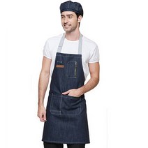 데님 앞치마 바리스타 카페 주방 꽃집 미술 네일 작업복, (L)네이비