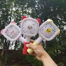 빼콤팬시 애니멀 LED 접이식 휴대용 선풍기, 핑크