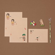 잡아땅 캐릭터 편지지 (자체제작), 크라프트, 봉투 10장