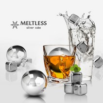 멜트레스 스테인레스 아이스큐브 아이스볼 아이스칠러 아이스컵 페이스롤러, [멜트레스] 아이스큐브(6개+집게+보관트레이)