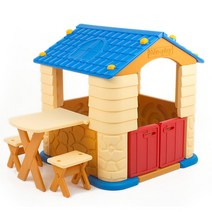 [쿠쿠토이즈플레이하우스] 쿠쿠토이즈 에듀플레이하우스2(블루)(놀이집+테이블+의자세트), 옵션선택_블루
