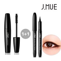 제이뮤 1+1번짐없는 아이+마스카라 아이라이너 마스카라, 컬롱 마스카라 +브러쉬 브라운, 1개
