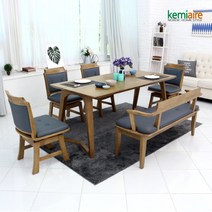 케미에르 아르곤 6인용 원목식탁SET(벤치형) KHD-609B
