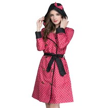 자두나무 WOMAN 레드 리본 땡땡이 여성 레인코트(FREE)
