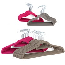 WOHNEN 매직옷걸이 논슬립벨벳옷걸이 매직행거 50P, 매직유아옷걸이(핑크) 50P, 1개