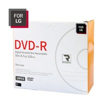 LG LG)DVD-R 1P(SLIM) 4.7GB 공DVD (슬림케이스), 10입