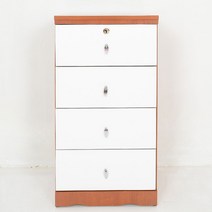 4단 5단 400 서랍장 협탁, 4단 서랍장(열쇠형)-체리화이트