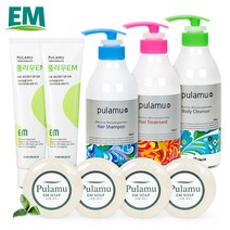 EM 풀라무 5종(샴푸1 트리트먼트1 바디클렌저1 치약2 비누4), 1세트