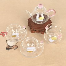핑크장미 2인숙우포함 유리다기세트