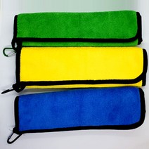 마스터 골프 노캐디 다용도 양면 라운드 포인트 수건, 옐로우