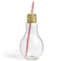 스타프릿 고메 라이트 벌브 드링킹 보틀 텀블러 스트로우 포함, Gold+Red+White, 500ml