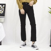 홀리우먼 홀리 여성 세미 부츠컷 블랙 팬츠