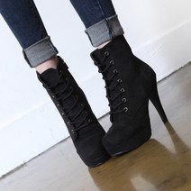 따봉슈즈 단독신상 가보시 레이스업 킬힐 캐쥬얼 워커 하이힐 앵클부츠 11cm