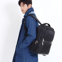 [더페이머스백] 노트북수납은 물론 여행과 비지니스용으로 활용가능한 블랙에디션백팩