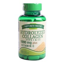 네이쳐스트루쓰 하이드롤라이즈 콜라겐 1000mg 플러스 비타민 C 코티드 캐플렛, 90정, 1개