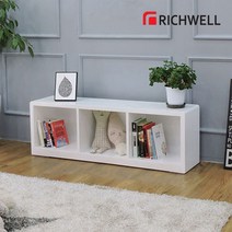 리치웰 하이그로시 화인 1단 3칸 책장, 화이트