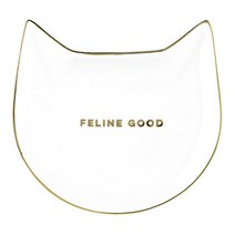 핑키업 티 타임 세라믹 캣 티 트레이 필라인 굿, White, 1개
