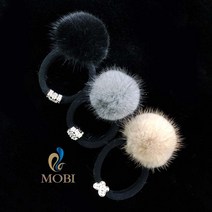 모비퍼 MBA 713 폼폼이 밍크머리띠 퍼 머리끈