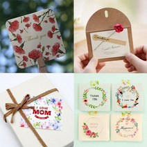 OM 어버이날 카네이션 스승의날 감사 카드 엽서 16종, 3.with love