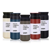 소소일상 TRAVEL 휴대용 텀블러 350ml 보온병 보냉병, 트레블텀블러 카키+블루