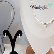 루이비쥬 [Silver92.5%]눈꽃 천연담수진주 귀걸이 목걸이