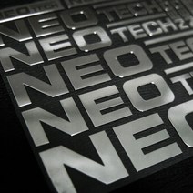 NEOTECH 금속 쇼바로고 튜닝 스티커, C사이즈 실버
