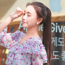 고운머리 묶음머리 포니테일 가발 스타일포니 스트레이트, 믹스골드브라운, 1개