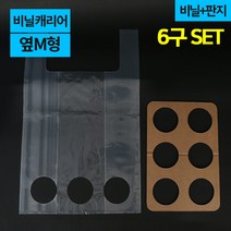 다포장 테이크아웃 비닐캐리어 4종시리즈, 25장, 6구