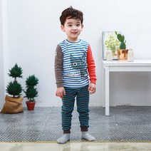 삐삐롱 토이캣 남30수 9부후라이스실내복 세트(16F1638BB_BL)