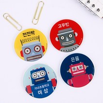 디자인아지트 주문제작 캐릭터명찰 원형 로봇A, 예거, 1개