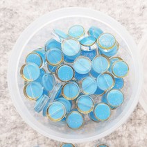 슬라임재료 파츠 (T-142) 10mm 금장테두리 납작원 하늘 (약25g), 단품