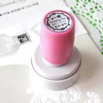 이안 컬러 원형 웨딩스탬프 커플도장 식권도장 웨딩스탬프 식권도장, 민트, 검정잉크_C서체
