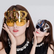 삼소니 왕관안경 파티 안경 선글라스, 실버