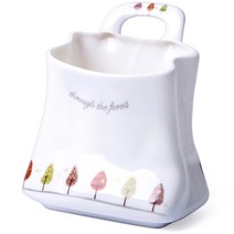 토탈하우스 BSF 백산도자기 가방 티스푼통 티스푼케이스 티스푼꽂이, 나무들-BSF-가방-티스푼통1547, 1개