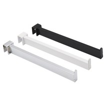 각파이프 사각단면 행거/벽선반 옷봉진열 브라켓 후크, 화이트, 100mm