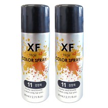 엑세프 패션 헤어 칼라스프레이 80ml 스프레이, 11 검정색, 2개