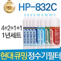 현대 큐밍 HP-832C 고품질 정수기 필터 호환 1년세트, 1년관리세트(4+2+1+1=8개)
