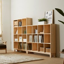 네시스 쏘론 가로세로 4단 원목 책장 1400 GM273C, 가로형