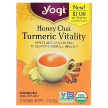 요기티 바이탈리티, 16개입, Honey Chai Turmeric, 32g