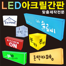 태광아크릴 LED 아크릴 간판(무료시안), 양면형_50X50X20