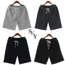 SKY패션 여성용 트레이닝 반바지 허리밴딩 고무줄 바지면 트레이닝복 면바지 5부