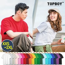 탑보이 32수 라운드 남녀공용 무지 반팔티셔츠 (TS008)