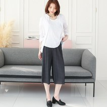 MACGIRL 특가중 챠콜지트니7부 샤방샤뱡 7부 플리츠팬츠