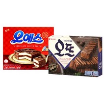 해태 오예스(12개입) 360g + 오뜨 쇼콜라(6개입) 150g 초콜릿 파이 초코 케익 묶음 세트, 1세트