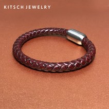 키치쥬얼리 가죽팔찌 빈티지 브라운